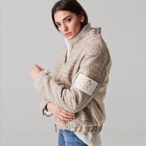 Bomber Jacket with Cloudy Arm Band